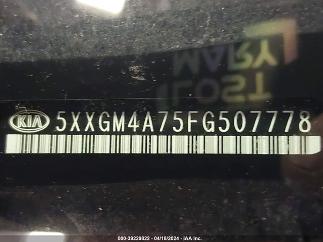 KIA Optima Lx 2015 5XXGM4A75FG507778 Image 9