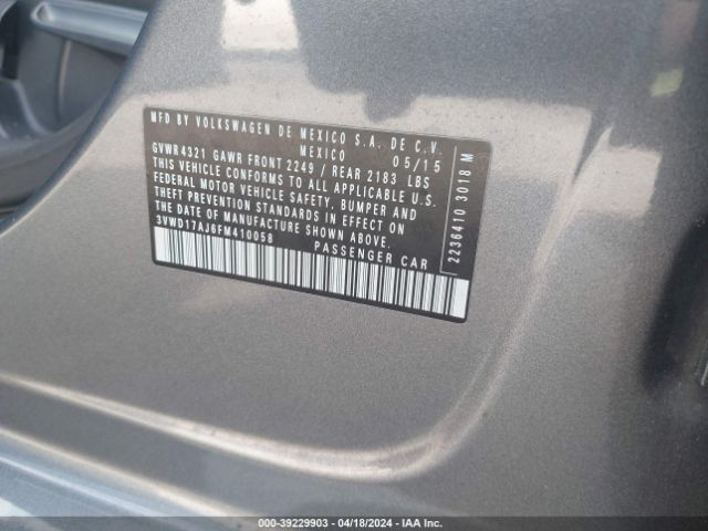 3VWD17AJ6FM410058 Volkswagen Jetta 1.8t Sport