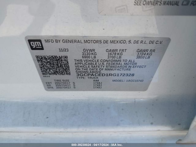 3GCPACED1RG172328 Chevrolet Silverado 1500