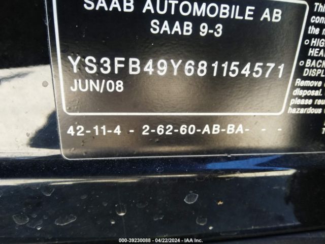 2008 SAAB 9-3 YS3FB49Y681154571 Photo 8