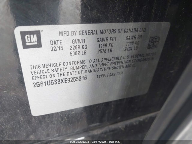 2G61U5S3XE9255316 Cadillac Xts W20 Livery Package