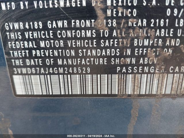 3VWD67AJ4GM248529 Volkswagen Jetta 1.4t Se
