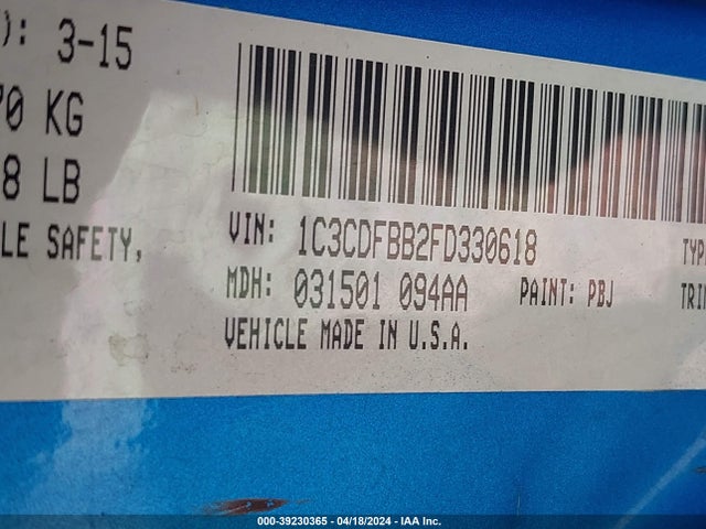 Dodge DART SXT 2015 1C3CDFBB2FD330618 Image 9