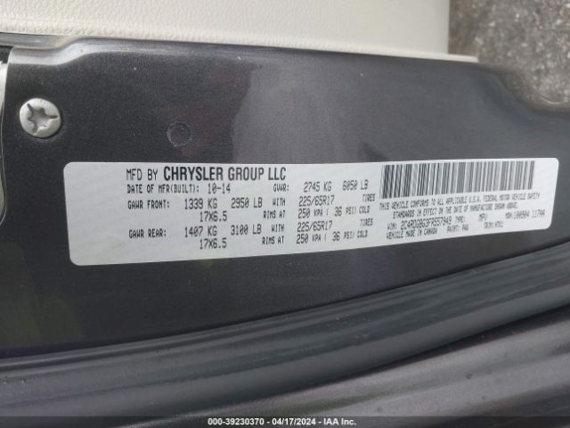 2C4RDGBG3FR557949 Dodge Grand Caravan American Value Pkg