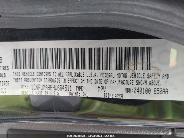 1C4PJMAB6HW664511 Jeep Cherokee Altitude 4x4