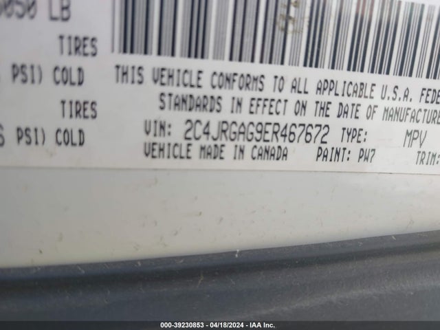 2C4JRGAG9ER467672 RAM Cargo Tradesman
