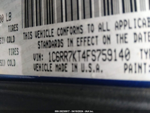 RAM 1500 Express 2015 1C6RR7KT4FS759140 Image 9