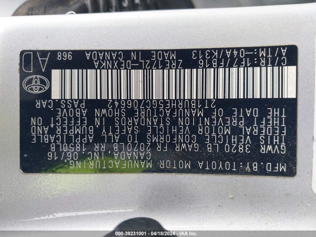 Toyota COROLLA LE 2016 2T1BURHE5GC706642 Image 9