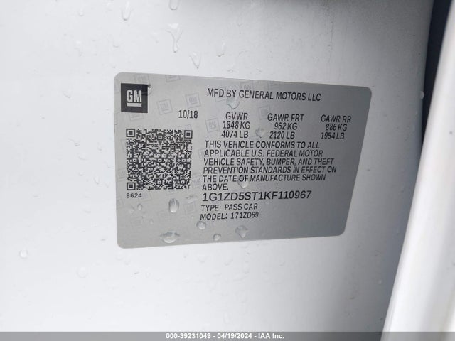 Chevrolet MALIBU LT 2019 1G1ZD5ST1KF110967 Image 9
