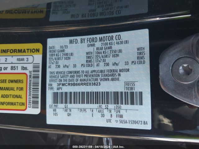 3FMCR9B66RRE03823 Ford Bronco Sport Big Bend