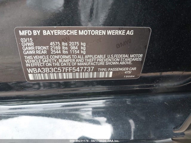 WBA3B3C57FF547737 BMW 328i Xdrive