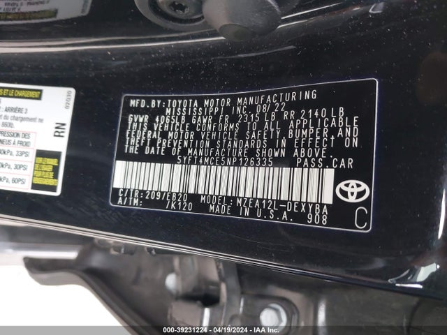 Toyota Corolla Xse 2022 5YFT4MCE5NP126335 Image 9