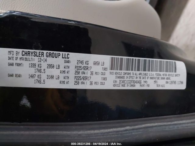 2C4RC1CG3FR646466 Chrysler Town & Country Touring-l