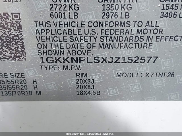 GMC Acadia Denali 2018 1GKKNPLSXJZ152577 Image 9