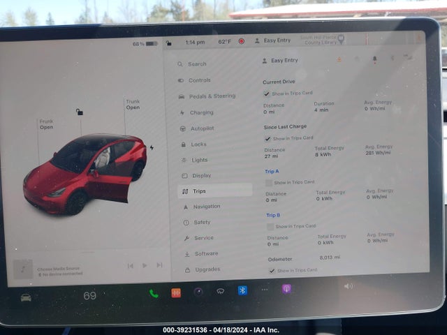 7SAYGDEFXPF873207 Tesla Model Y Awd/performance Dual Motor All-wheel Drive