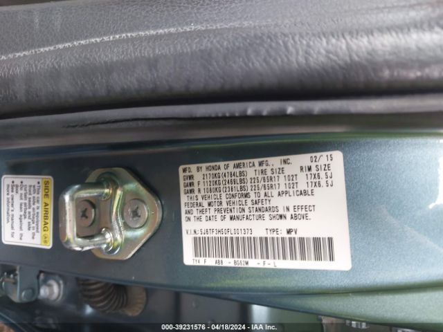 5J6TF3H50FL001373 Honda Crosstour Ex-l