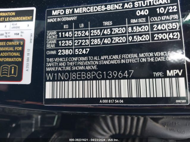 W1N0J8EB8PG139647 Mercedes-Benz Glc 300 4matic Coupe