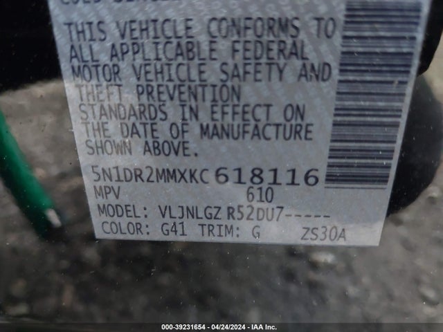 Nissan Pathfinder Sl 2019 5N1DR2MMXKC618116 Image 9