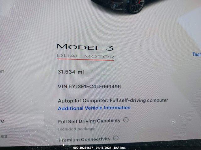 Tesla Model 3 Performance Dual Motor All-wheel Drive 2020 5YJ3E1EC4LF669496 Image 15
