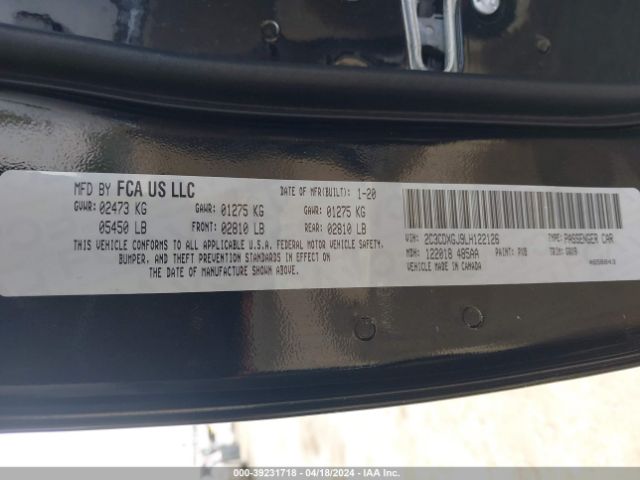 2C3CDXGJ9LH122126 Dodge Charger Scat Pack Rwd