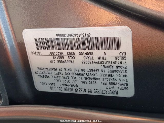 JN1BJ1CR2HW130055 Nissan Rogue Sport Sl