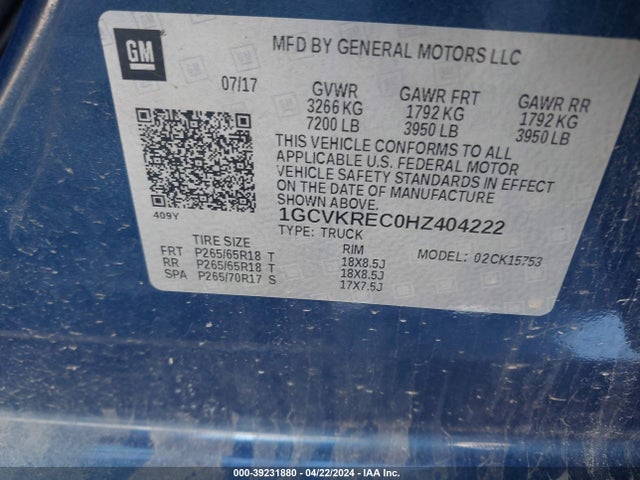 Chevrolet Silverado 1500 1lt 2017 1GCVKREC0HZ404222 Image 9