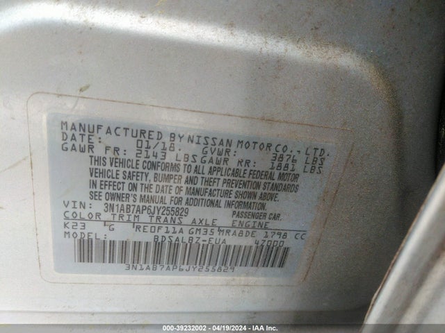 Nissan SENTRA S 2018 3N1AB7AP6JY255829 Image 9