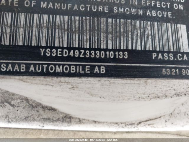 2003 SAAB 9-5 YS3ED49Z333010133 Photo 8
