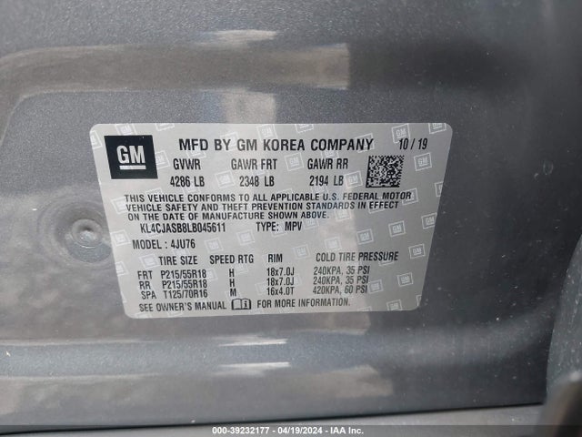 KL4CJASB8LB045611 Buick Encore Fwd Preferred