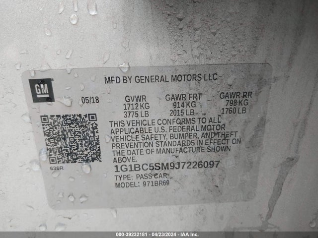 Chevrolet Cruze Ls Auto 2018 1G1BC5SM9J7226097 Image 9
