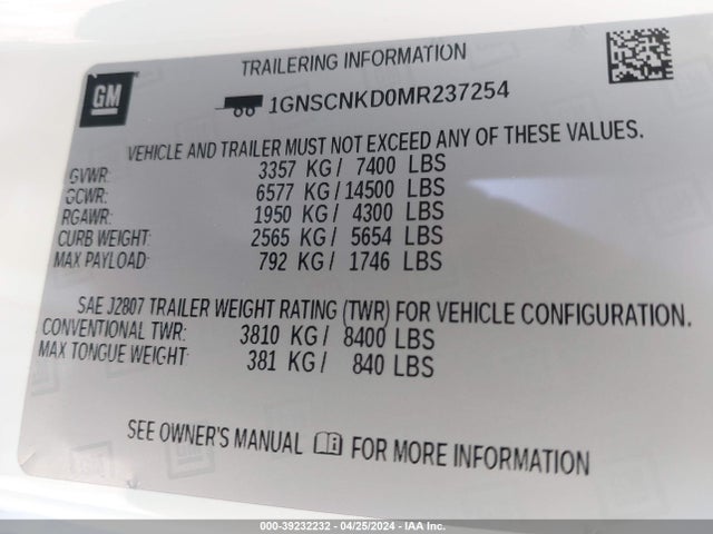 Chevrolet Tahoe 2wd Lt 2021 1GNSCNKD0MR237254 Image 9