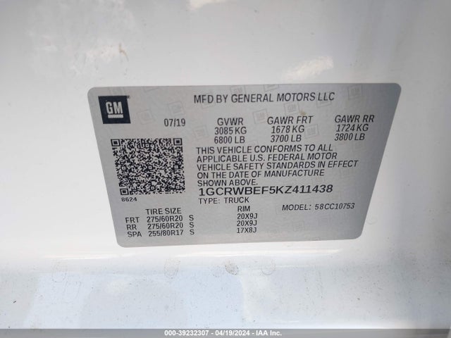 Chevrolet Silverado 1500 Custom 2019 1GCRWBEF5KZ411438 Image 9