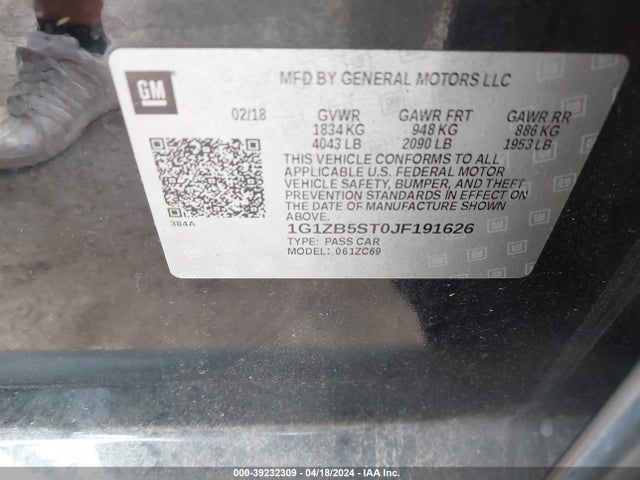 Chevrolet Malibu 1ls 2018 1G1ZB5ST0JF191626 Image 9