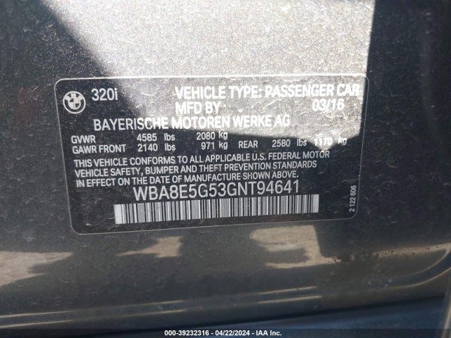 WBA8E5G53GNT94641 BMW 320i Xdrive