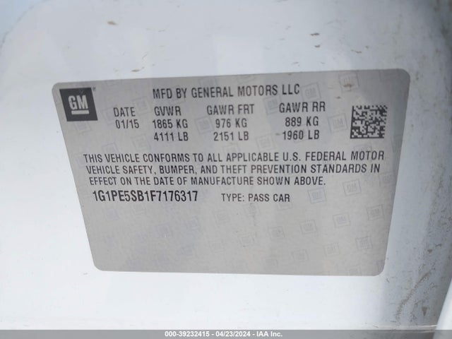 Chevrolet Cruze 2lt Auto 2015 1G1PE5SB1F7176317 Image 9