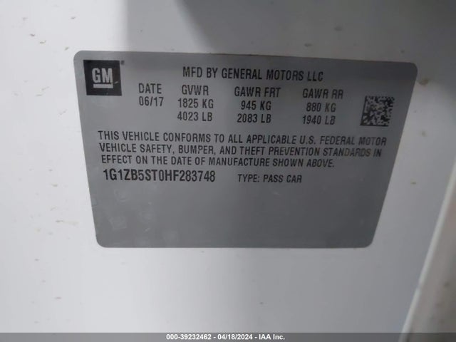 Chevrolet MALIBU LS 2017 1G1ZB5ST0HF283748 Image 9