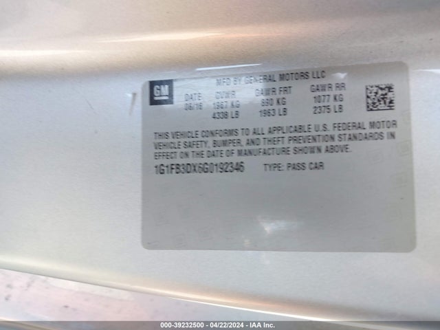 Chevrolet Camaro 1lt 2016 1G1FB3DX6G0192346 Image 9