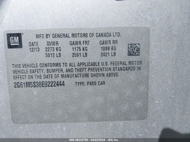 2G61M5S38E9222444 Cadillac XTS LUXURY