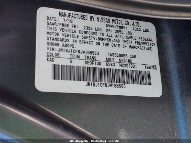 JN1BJ1CP8JW188563 Nissan Rogue Sport S