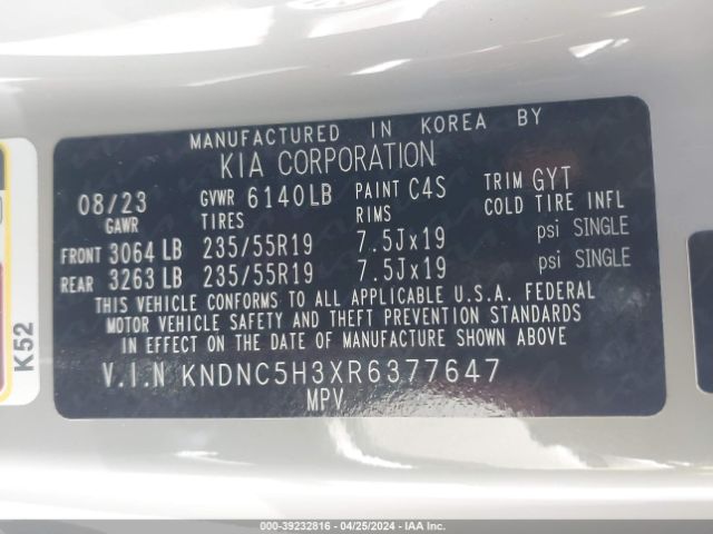 KNDNC5H3XR6377647 KIA Carnival Mpv Ex