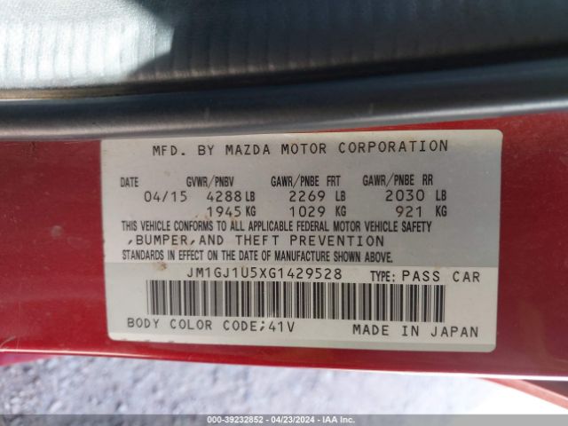 JM1GJ1U5XG1429528 Mazda Mazda6 I Sport