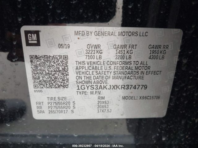 1GYS3AKJXKR374779 Cadillac Escalade Standard