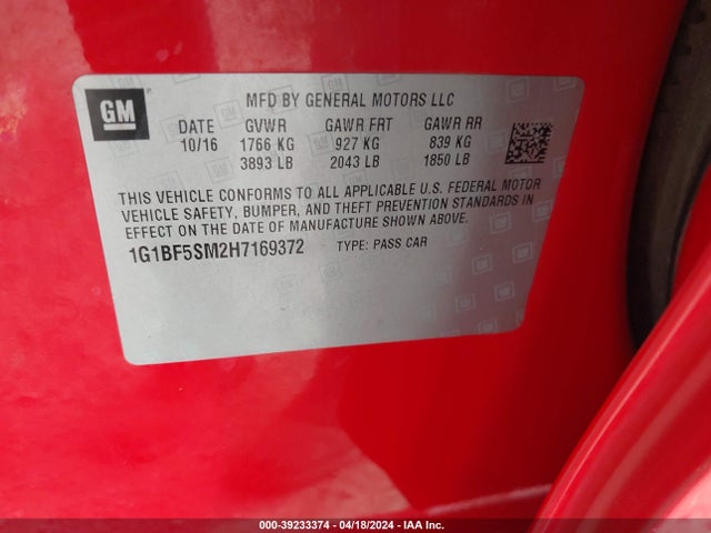 Chevrolet Cruze Premier Auto 2017 1G1BF5SM2H7169372 Image 9