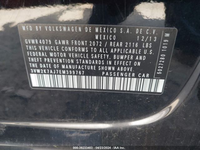 3VW2K7AJ7EM399767 Volkswagen Jetta 2.0l S
