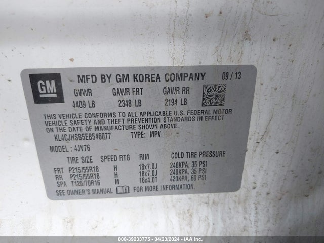 KL4CJHSB5EB546077 Buick Encore Premium