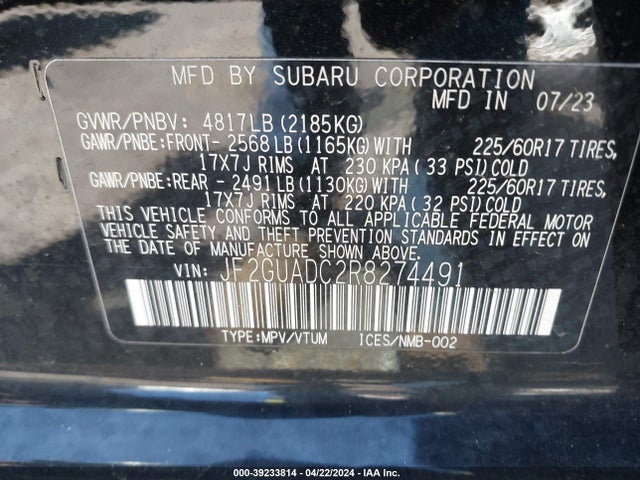 Subaru Crosstrek Premium 2024 JF2GUADC2R8274491 Image 9