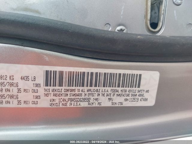 1C4NJPBA5GD628592 Jeep Patriot Sport