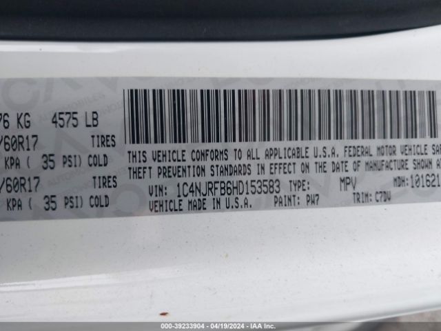 1C4NJRFB6HD153583 Jeep Patriot Latitude 4x4