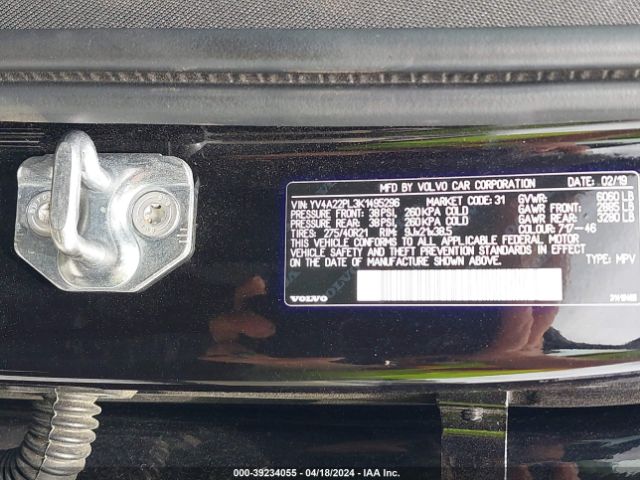 YV4A22PL3K1495296 Volvo Xc90 T6 Inscription