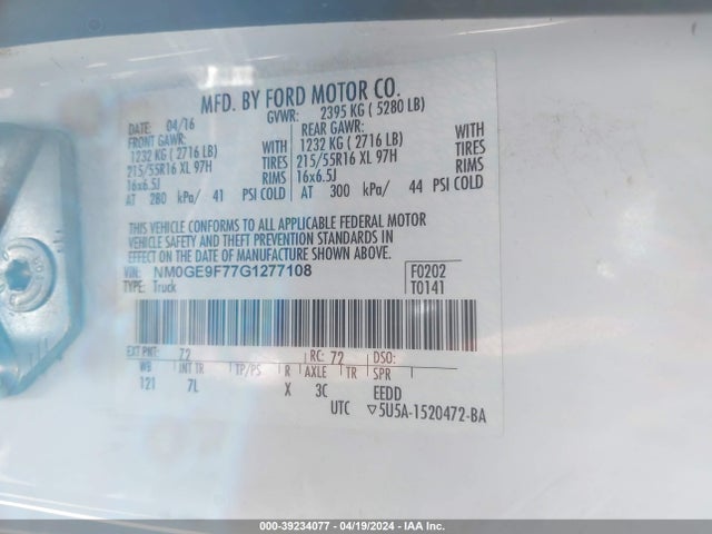 Ford Transit Connect Xlt 2016 NM0GE9F77G1277108 Image 9